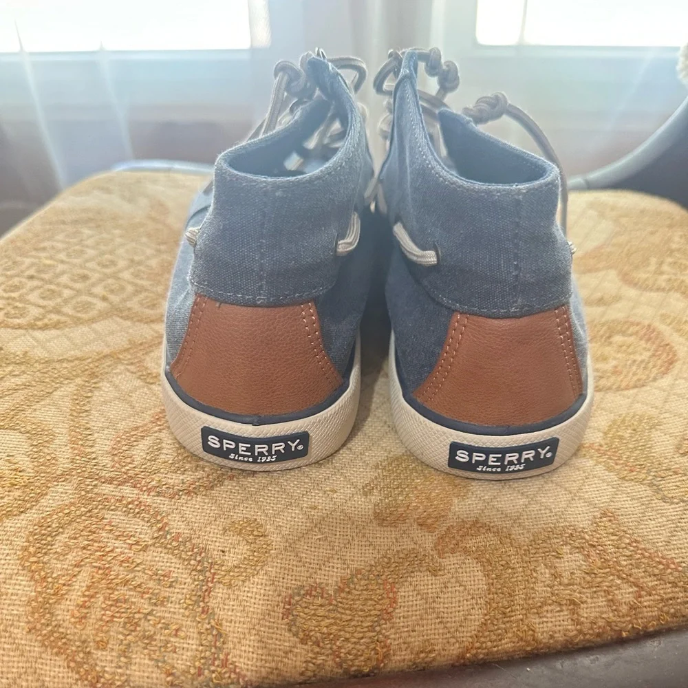 Sperry Denim Blue Pier Crest Ankle Boat Shoes - Size 7